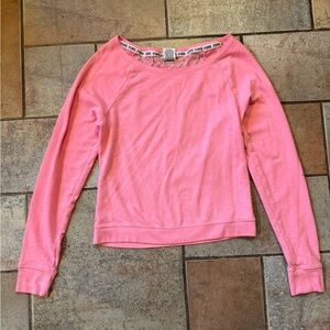 Victoria’s Secret PINK Long Sleeve Lightweight Lace Back Sweatshirt Size X-Small